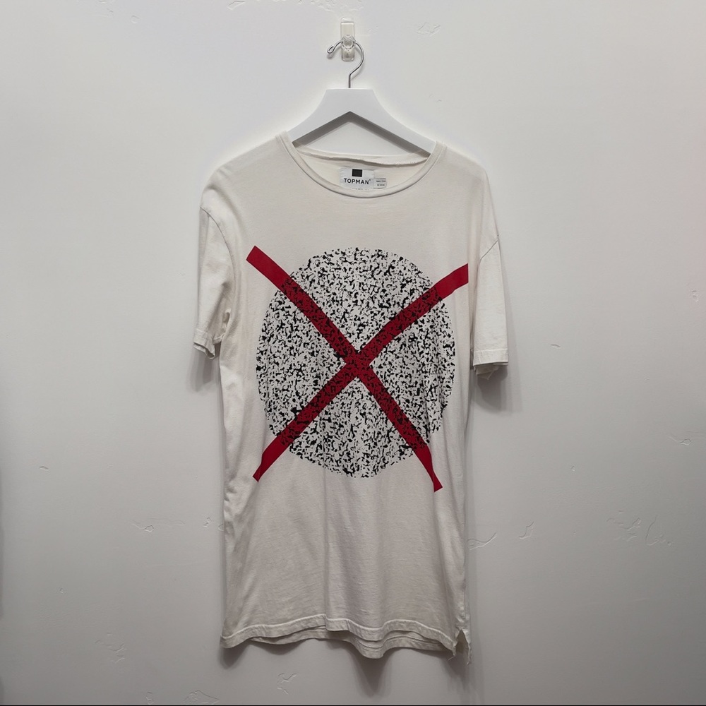 TOPMAN Men’s White Graphic Top [US M]